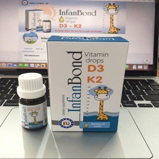 Vitamin Hỗ Trợ Tăng Cường Hấp Thụ Canxi Vào Cơ Thể InfanBond Vitamin Drops D3- K2