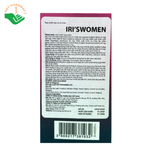 Viên uống hỗ trợ sinh lý nữ, đẹp da Iri