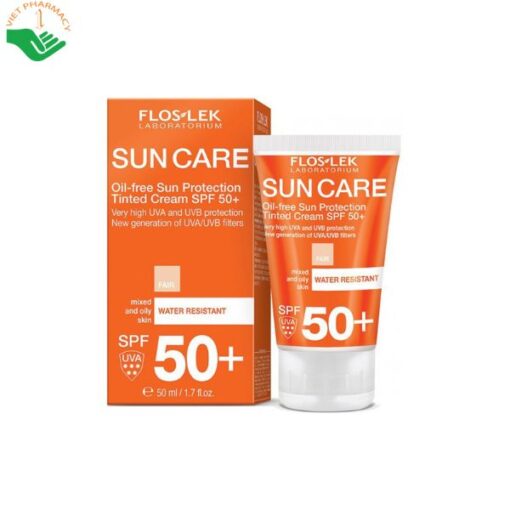 Kem chống nắng Floslek Laboratorium Sun Care Oil Free Sun Protection Tinted Cream SPF50+