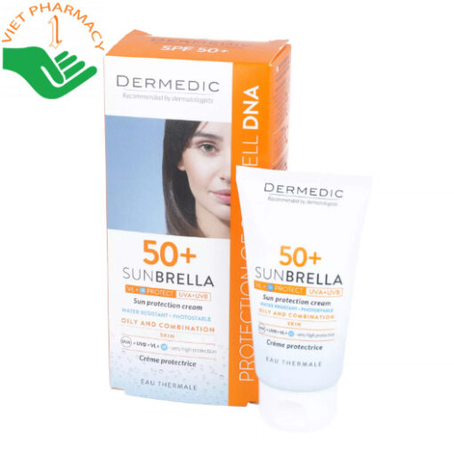 Kem chống nắng dành cho da dầu và mụn Dermedic SUNBRELLA Sun Protection Cream Oily and Combination Skin SPF 50+