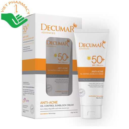 Kem chống nắng dành cho da mụn Decumar Anti- Acne Oil Control Sunblock Cream SPF 50+