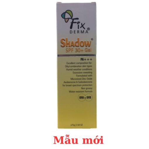 Kem chống nắng Fixderma Shadow SPF 30+ Gel 75g