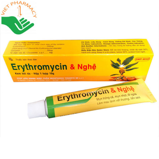 Kem Erythromycin & nghệ Nam Hà trị mụn nhọt, liền da 10g