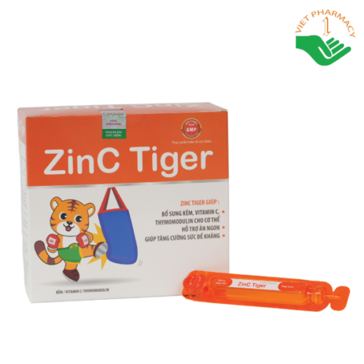 Kẽm Hổ Zinc Tiger Pharmalink OTC (Hộp 20 ống x 10ml)