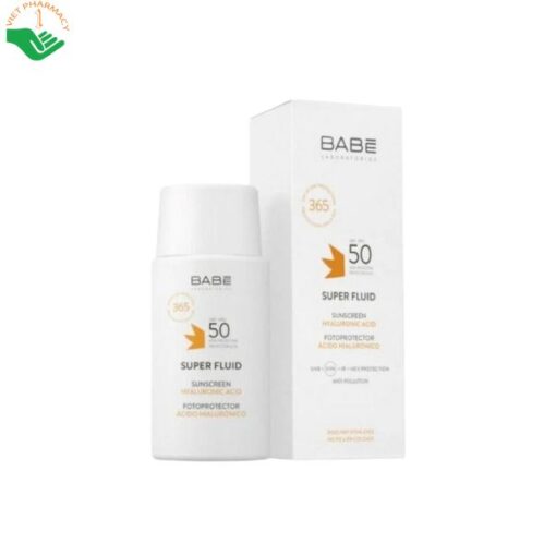 Kem chống nắng BABE SUPER FLUID HYALURONIC ACID SUNCREEN SPF50