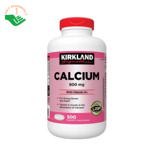 Viên Uống Hỗ Trợ Bổ Sung Calcium + D3 Của Kirkland, 500 viên