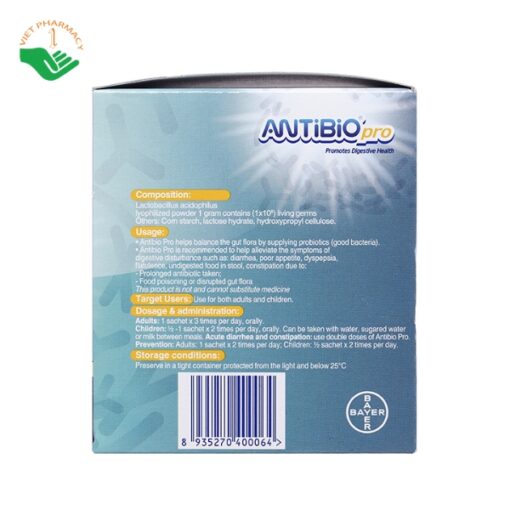 Men vi sinh Antibio Pro bổ sung lợi khuẩn