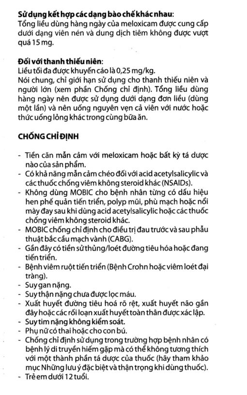 Mobic 7.5mg giảm đau, kháng viêm xương khớp