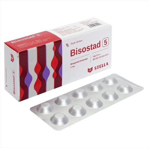 Bisostad 5 trị tăng huyết áp, đau thắt ngực, suy tim