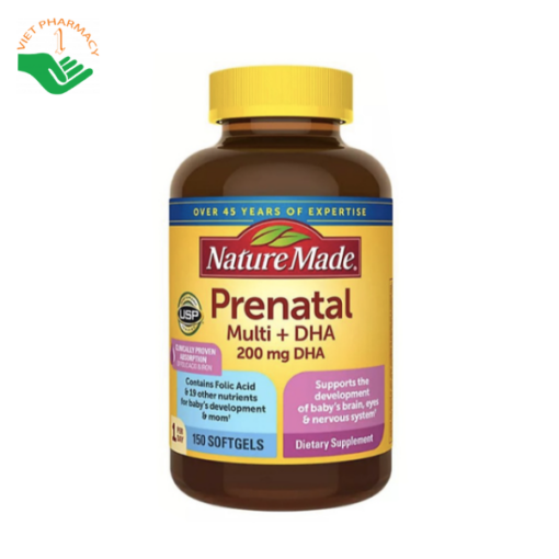 Vitamin Tổng Hợp Cho Bà Bầu Nature Made Prenatal Multi +DHA 200 mg DHA