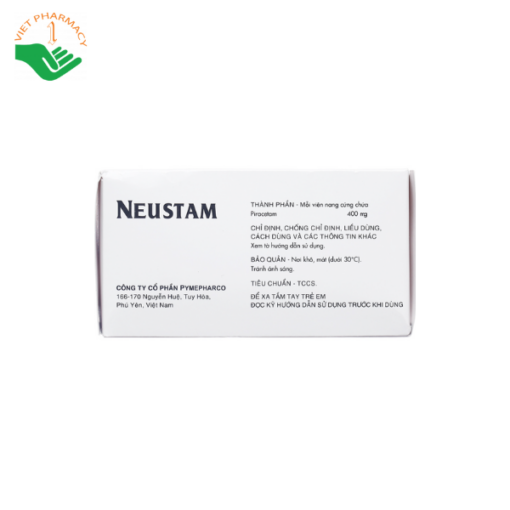 Neustam 400mg Pymepharco điều trị rung giật cơ, thiếu máu não