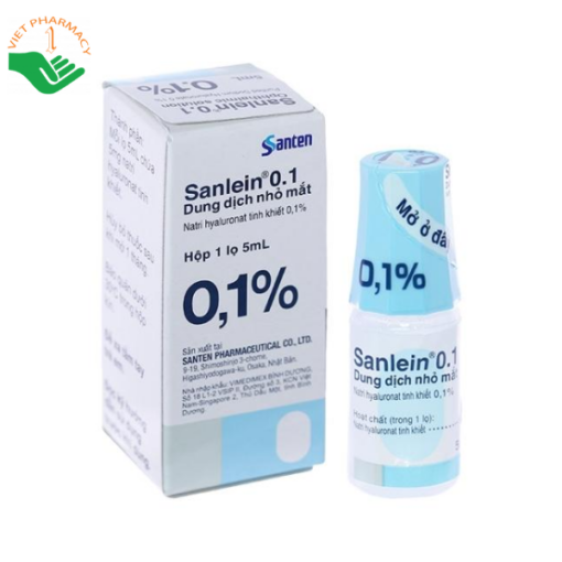 Dung dịch nhỏ mắt Sanlein 0.1% Santen hỗ trợ điều trị tổn thương biểu mô kết - giác mạc