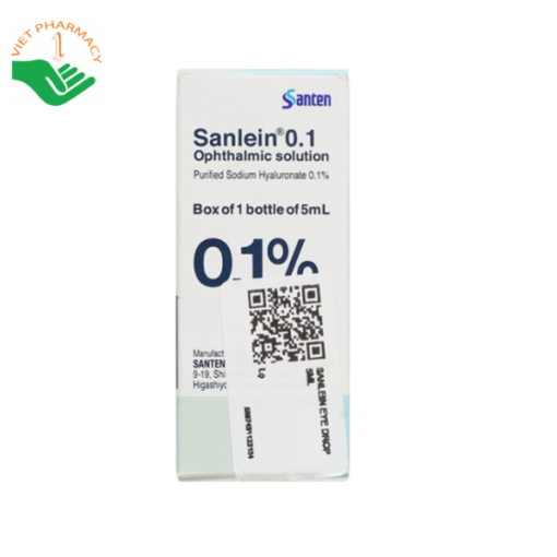 Dung dịch nhỏ mắt Sanlein 0.1% Santen hỗ trợ điều trị tổn thương biểu mô kết - giác mạc