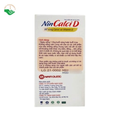 Nin Calci D bổ xung Canxi và Vitamin D