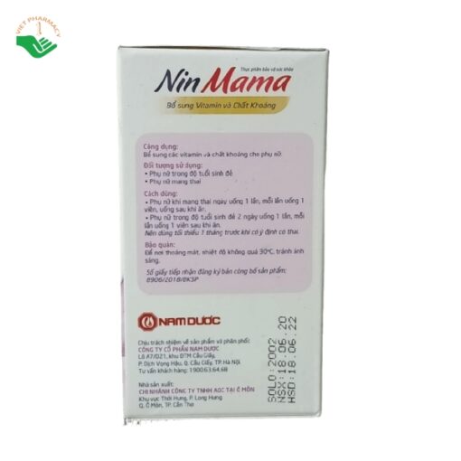 Nin Mama hỗ trợ bổ xung khoáng chất cho phụ nữ mang thai