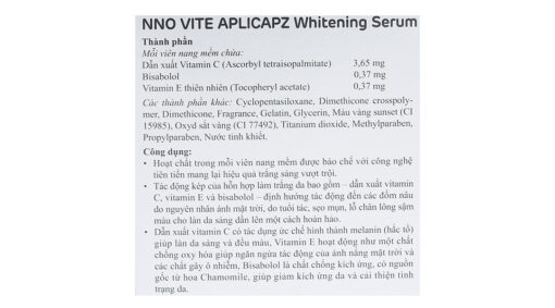 Viên Serum Dưỡng Trắng Da Nno Vite Aplicapz