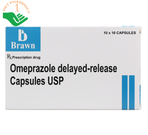 Omeprazole Delayed-Release Capsules USP 20mg trị loét dạ dày, tá tràng