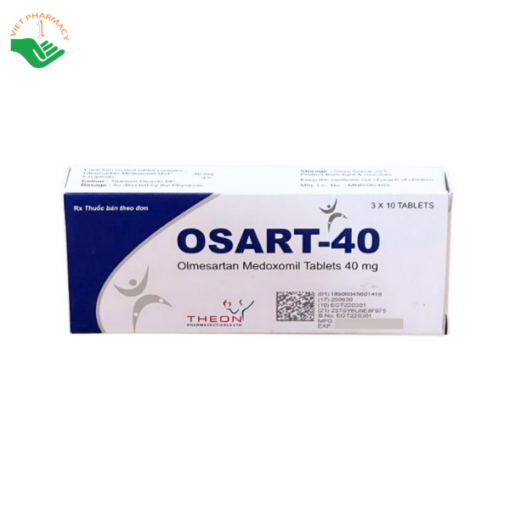 Thuốc Osart 40mg -  Điều trị tăng huyết áp nguyên phát và xơ vữa động mạch