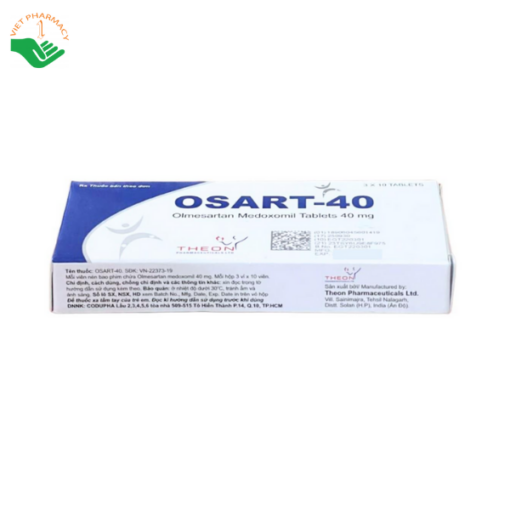 Thuốc Osart 40mg -  Điều trị tăng huyết áp nguyên phát và xơ vữa động mạch