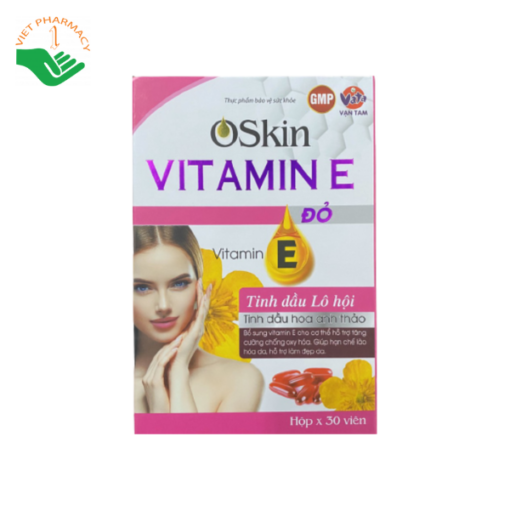 Viên uống làm chậm lão hóa da Oskin Vitamin E đỏ