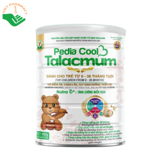 Sữa bột Pedia Cool Talacmum -Tăng cường hấp thụ dưỡng chất, giúp trẻtăng cân