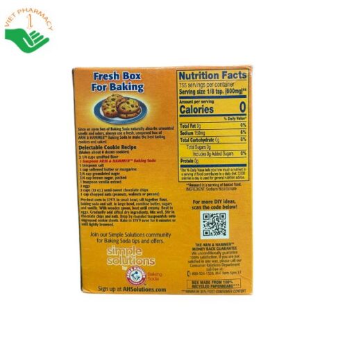 Phụ gia thực phẩm bột nổi Baking Soda - Tinh khiết AMR & HAMMER 454g