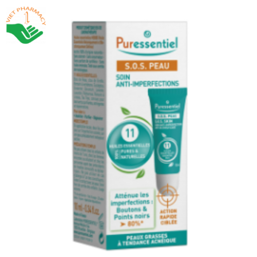 Dưỡng da hỗ trợ trị mụn Puressentiel SOS Peau Soin Anti-Imperfections