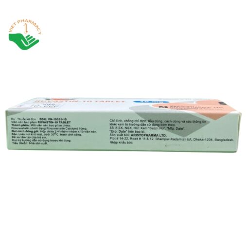 Thuốc trị rối loạn mỡ máu Ruvastin-10 Tablet