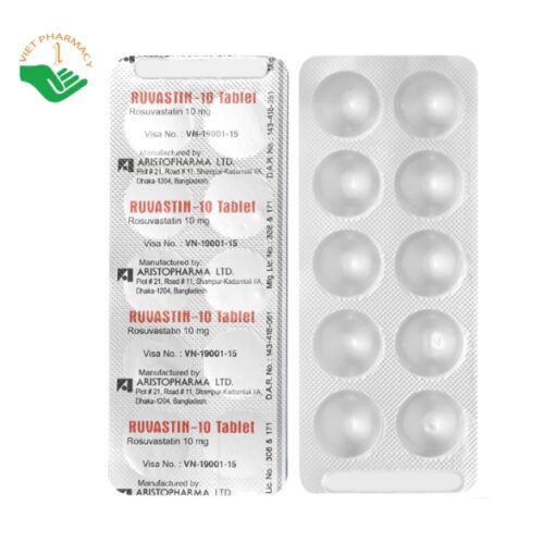 Thuốc trị rối loạn mỡ máu Ruvastin-10 Tablet