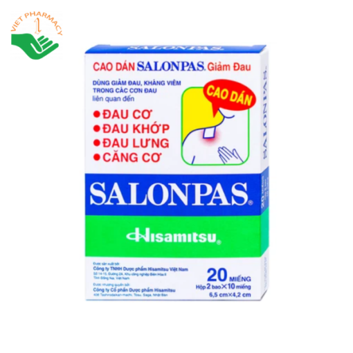 Cao dán Salonpas giảm đau nhức toàn thân (20 miếng)