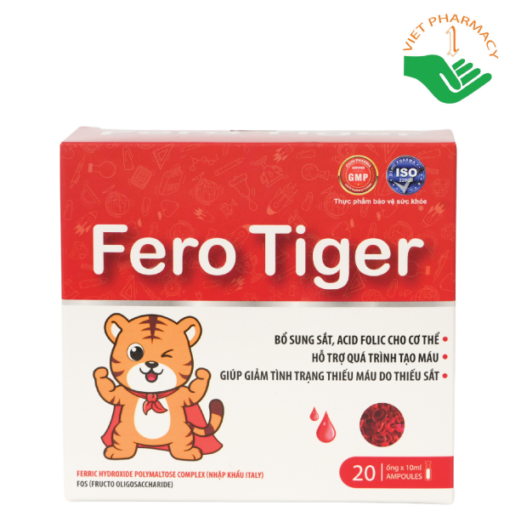 Sắt Hổ Fero Tiger Pharmalink OTC (Hộp 20 ống x 10ml)