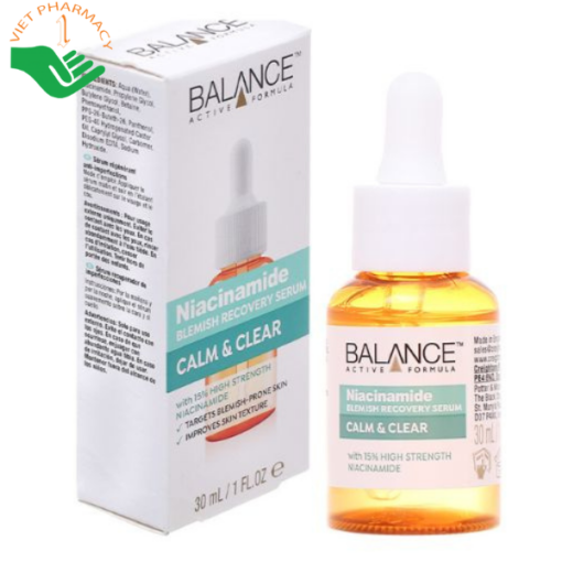 Serum ngừa mụn mờ thâm Balance Niacinamide Calm & Clear