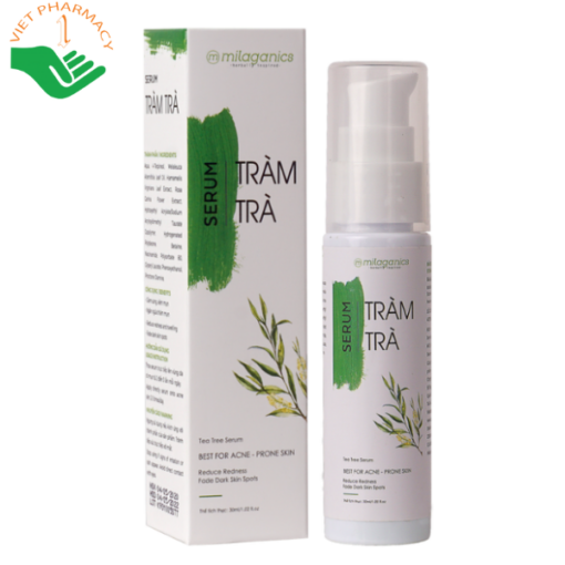 Serum Tràm trà giảm mụn, mờ thâm Milaganics