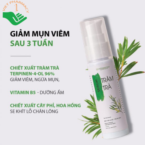 Serum Tràm trà giảm mụn, mờ thâm Milaganics