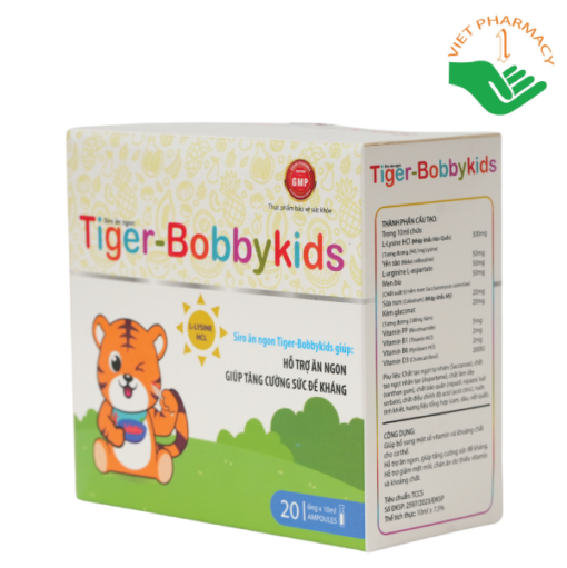 Siro ăn ngon Hổ Tiger Bobbykids Pharmalink OTC (Hộp 20 ống x 10ml)