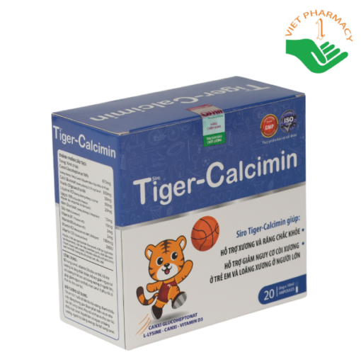 Siro canxi Hổ Tiger Calcimin Pharmalink OTC (Hộp 20 ống x 10ml)