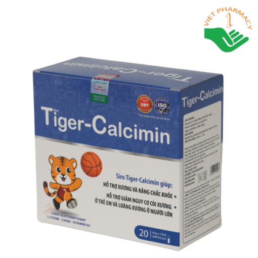 Siro canxi Hổ Tiger Calcimin Pharmalink OTC (Hộp 20 ống x 10ml)