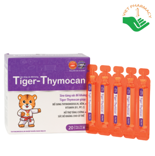 Siro tăng sức đề kháng Hổ Tiger Thymocan Pharmalink OTC (Hộp 20 ống x 10ml)