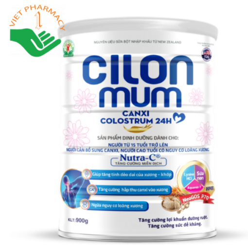 Sữa Cilonmum Canxi Colostrum 24H ngừa loãng xương lon 900gr