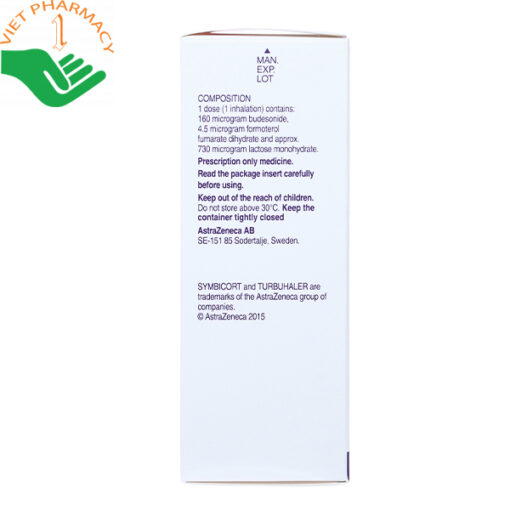 Thuốc symbicort turbuhaler 160/4.5 mcg trị hen suyễn (120 liều)