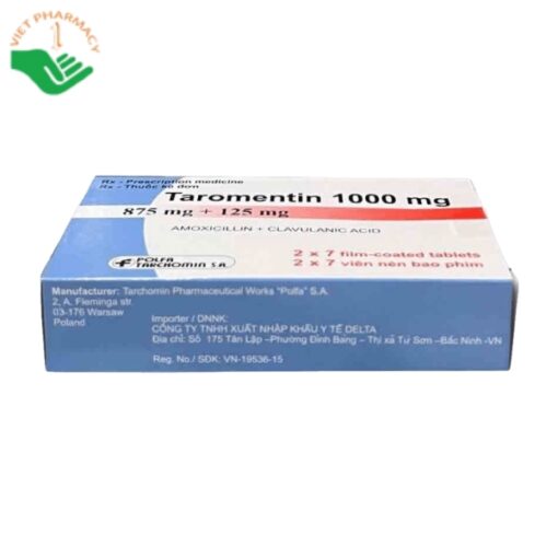 Taromentin 1000mg điều trị các trường hợp nhiễm trùng