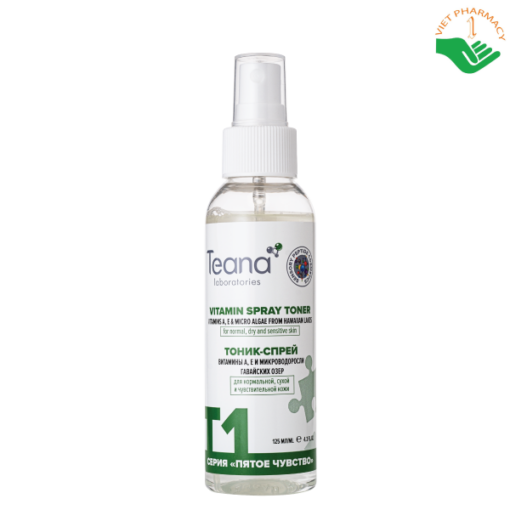 Toner dạng xịt cấp ẩm, làm săn chắc da với chiết xuất tảo vi sinh và vitamin A, E - Teana "Fifth Sense" T1 Vitamin Spray Toner