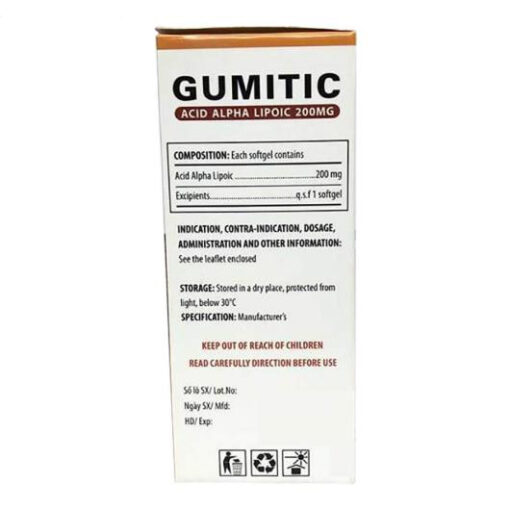 Gumitic 200mg - Thuốc điều trị rối loạn cảm giác do tiểu đường