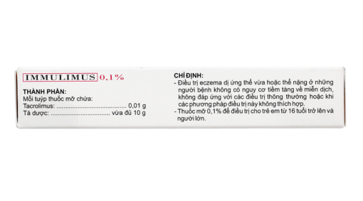 Immulimus 0.1% Tuýp 10g - Thuốc mỡ bôi da trị eczema