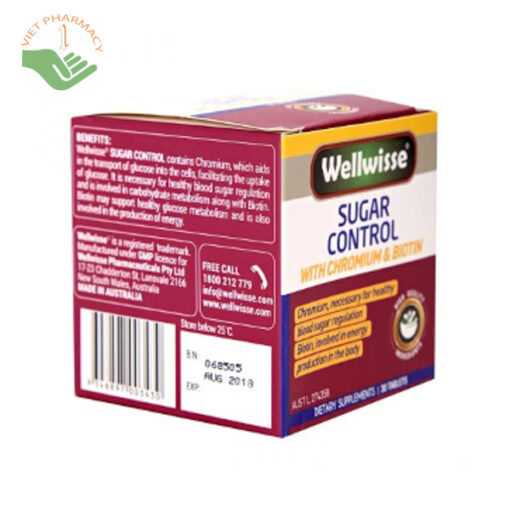 Cân bằng tiểu đường Wellwisse Sugar Control With Chromium & Biotin