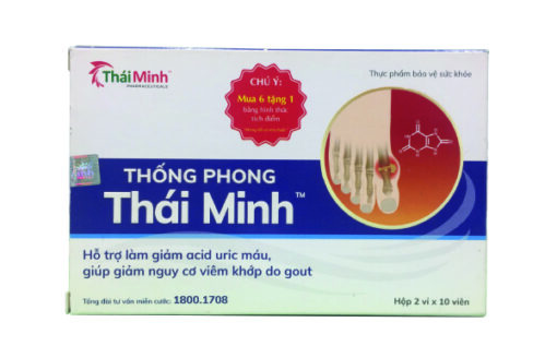 Hỗ trợ điều trị gout Thống phong Thái Minh (Hộp 2 vỉ x 10 viên)