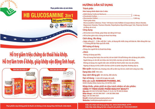 Viên uống HB GLUCOSAMINE 3in1 hỗ trợ phục hồi khớp