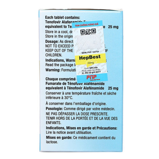 Thuốc Hepbest 25mg (Chai 30 viên) giúp điều trị viêm gan B