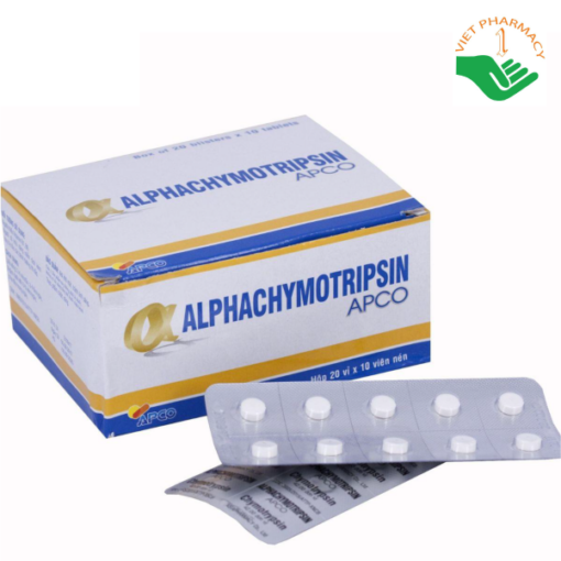 Thuốc kháng viêm APCO Alphachylin (Hộp 20 vỉ x 10 viên)