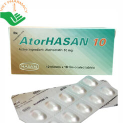 Thuốc AtorHASAN 10 trị tăng Lipid huyết (10 vỉ x 10 viên)